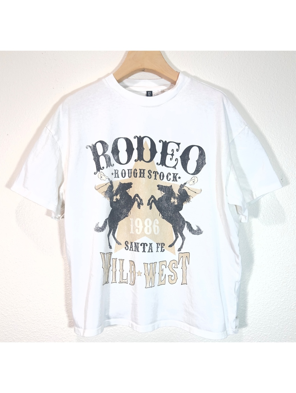 H&M Divided Rodeo Rough Stock 1986 Santa Fe Wild West Graphic T-Shirt XS